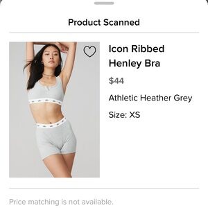 ALO Yoga Ribbed Henley Bra in Light Gray